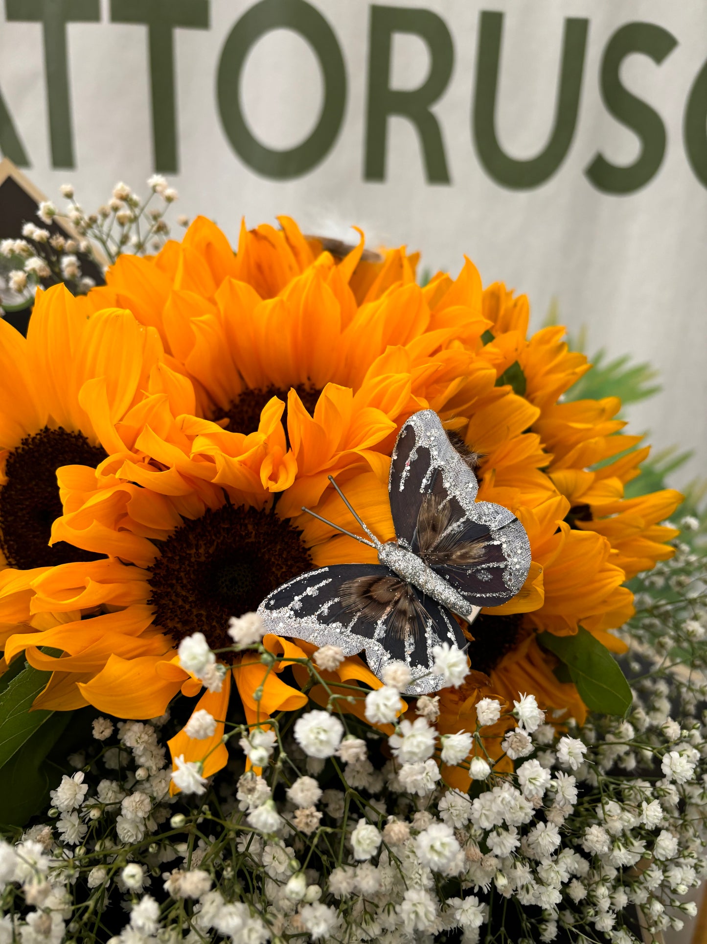 Pantera + bouquet girasoli